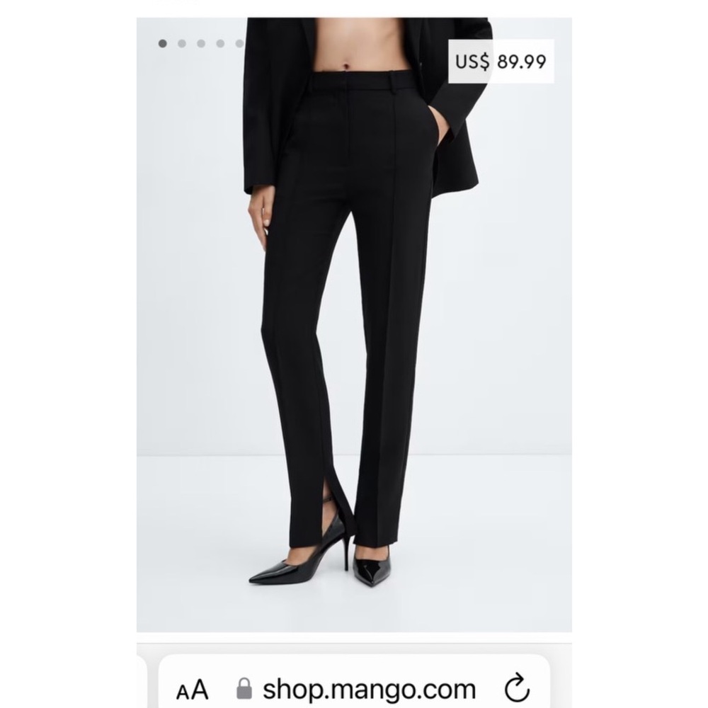 Mango Black Straight Leg Pants